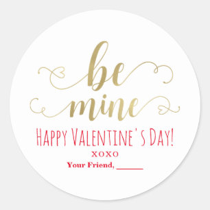 WEES MIJN Goud Valentijnsdag Chic Party Favor Ronde Sticker