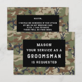 Wees mijn Groomsman Kaart - Camo (Voorkant / Achterkant)