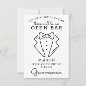 Wees mijn Groomsman Kaart - Grappig (Voorkant)