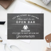 Wees mijn Groomsman-Kaart - Rustic Chalkboard Bedankkaart