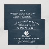 Wees mijn Groomsman Kaart - Rustiek (Voorkant / Achterkant)