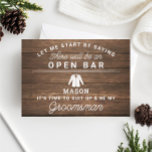 Wees mijn Groomsman Kaart - Rustisch hout<br><div class="desc">Pop de vraag met deze grappige en charmante platte kaart. Pas het front aan met zijn naam en de achterkant met je eigen persoonlijke bericht. Bewerk gewoon de naam en het bericht op de achterzijde, selecteer een aantal van "1" en voeg toe aan de wagen. Creëer gepersonaliseerde kaarten voor de...</div>