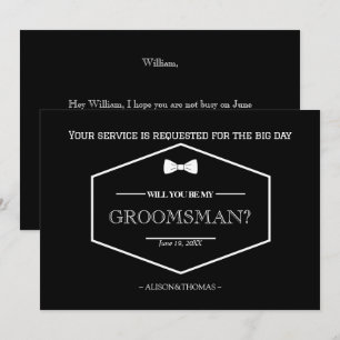 Wees mijn Groomsman Kaart voor huwelijksuitnodigin