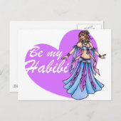 Wees mijn Habibi Belly Dancer Briefkaart (Voorkant / Achterkant)