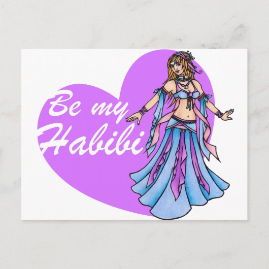 Wees mijn Habibi Belly Dancer Briefkaart (Voorkant)