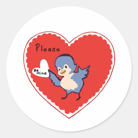 Wees mijn hart Valentijn Klassic Round Sticker (Voorkant)