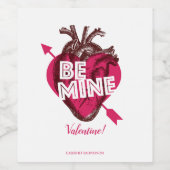 Wees mijn hart. wijnetiket van valentijns wijn etiket (Enkel label)