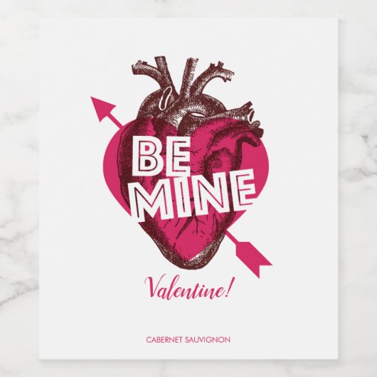 Wees mijn hart. wijnetiket van valentijns wijn etiket (Enkel label)