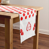 Wees mijn hartspokken rood roze korte tafelloper (Voorbeeld)