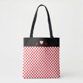 Wees mijn hartspokken rood roze tote bag (Voorkant)