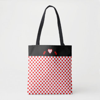 Wees mijn hartspokken rood roze tote bag