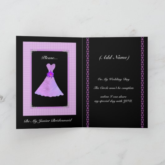 Wees mijn junior bruidsmeisje - PAARSE Bladjurk (Binnen)