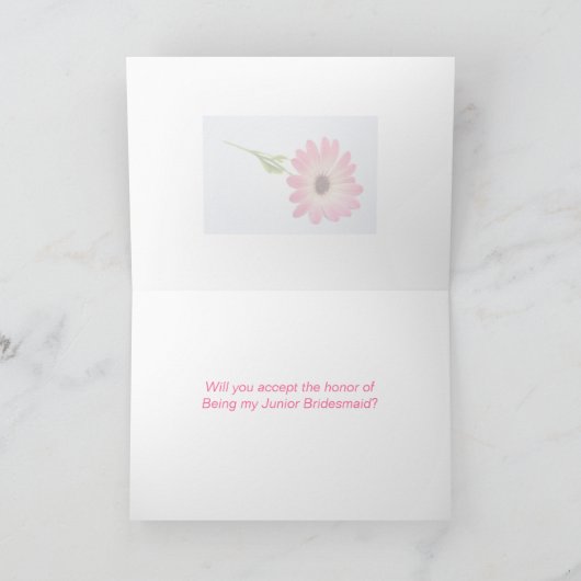 Wees mijn Junior bruidsmeisje - roze daisy Kaart (Binnen)