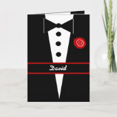 Wees mijn Junior Groomsman CUSTOM NAME Kaart Tux 4 (Voorkant)