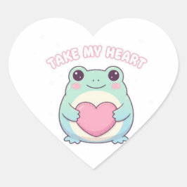 wees mijn kikker, valentijn kikker, romantische ki hart sticker
