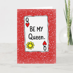Wees Mijn Koningin Van Harten Liefdeskaart Kaart
