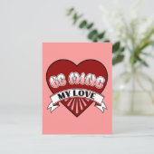 Wees mijn liefde Retro Valentijnsdag Rood Hart Briefkaart (Staand voorkant)