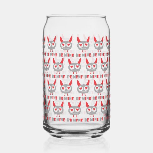 Wees mijn liefdesmonster blikvorm glas (Links)