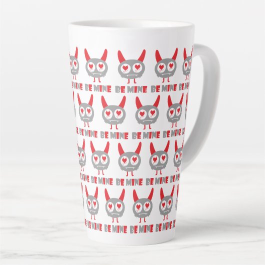 Wees mijn liefdesmonster latte mok (Rechterhoek)