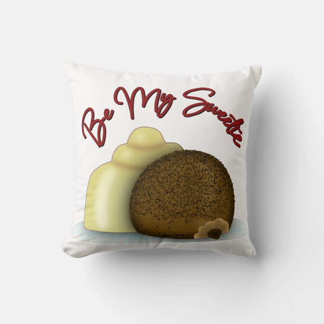 Wees mijn lieve witte chocolade Valentijnsdag Kussen (Voorkant)