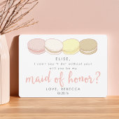 Wees mijn Maid of Honor Kaart | franse macarons