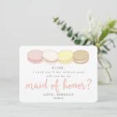 Wees mijn Maid of Honor Kaart | franse macarons (Staand voorkant)