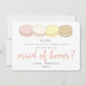 Wees mijn Maid of Honor Kaart | franse macarons (Voorkant)