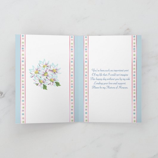 Wees mijn Matron of Honor-Kaart - in het blauw (Binnen)