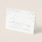 Wees mijn matron van eer | Gepersonaliseerde foto Folie Kaarten (Voorkant)