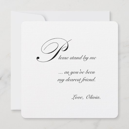 Wees mijn matron van eer kaart (Achterkant)