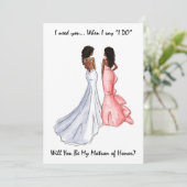 Wees mijn matron van eer Kaart - Afrikaans-Amerika (Staand voorkant)