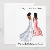 Wees mijn matron van eer Kaart - Afrikaans-Amerika (Voorkant / Achterkant)