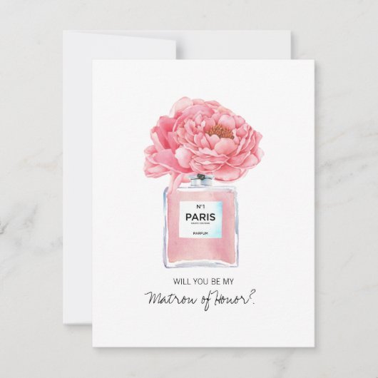Wees mijn matron van Honor Pink Peonies & Perfume (Voorkant)