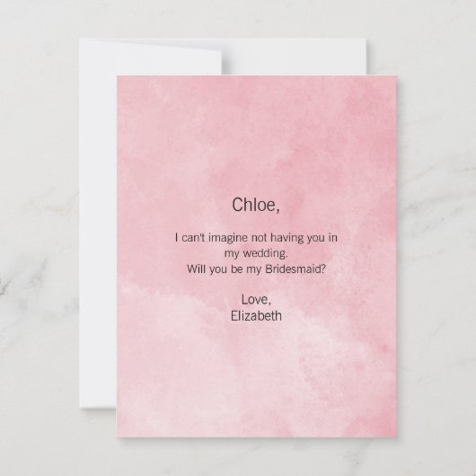 Wees mijn matron van Honor Pink Peonies & Perfume (Achterkant)