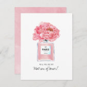 Wees mijn matron van Honor Pink Peonies & Perfume (Voorkant / Achterkant)