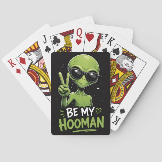 Wees Mijn Mens Alien Design Pokerkaarten (Achterkant)