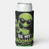 Wees Mijn Mens Alien Design Seltzer Blikjeskoeler (Seltzer Voorkant)