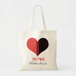 Wees mijn mijne Valentijn, aangepaste rode strepe  Tote Bag