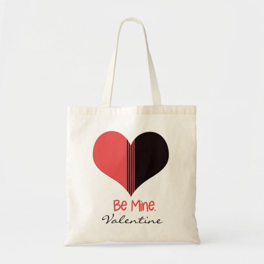 Wees mijn mijne Valentijn, aangepaste rode strepe  Tote Bag (Voorkant)
