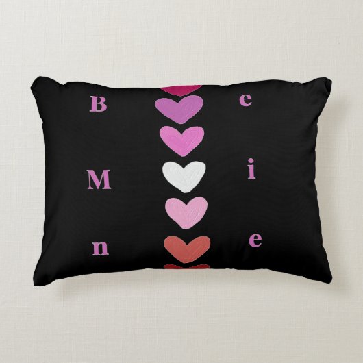 Wees Mijn Minimalistische Hart Stack Valentijn T-S Accent Kussen (Voorkant)