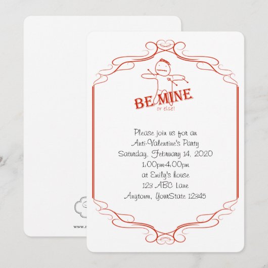 Wees mijn of andere partij tegen Valentijn Kaart (Voorkant / Achterkant)