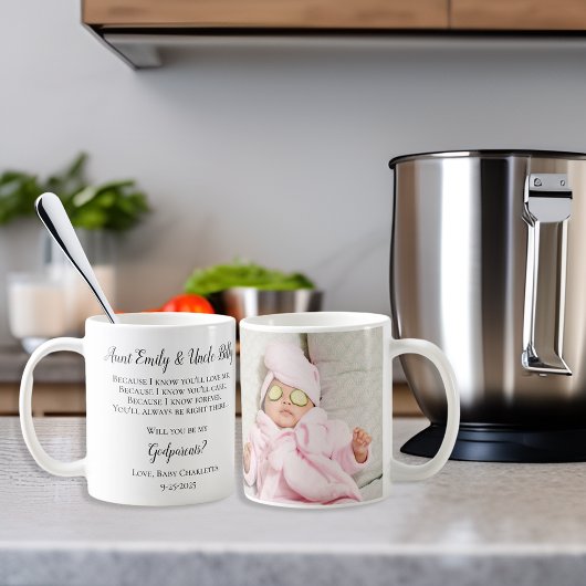 Wees mijn peetouders Dank u Foto Koffiemok