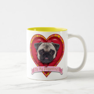 Wees mijn pugentine! Valentijn Pug Mok Roze banner