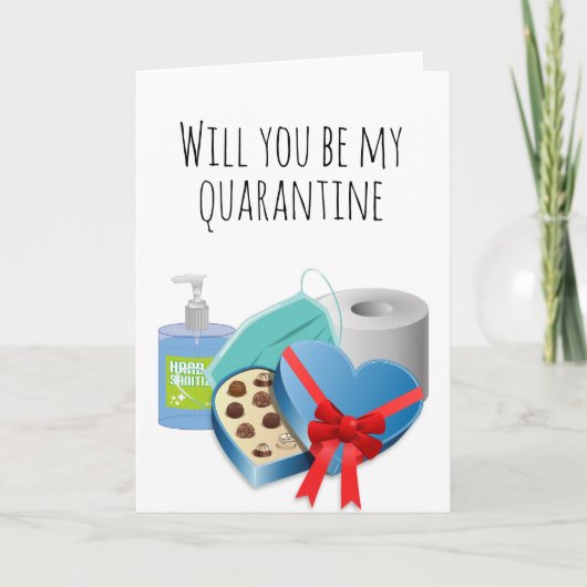 Wees mijn Quarantine Valentijnsdag Liefde Grappig Kaart (Voorkant)