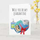 Wees mijn Quarantine Valentijnsdag Love Funny Kaart (Gele Bloem)