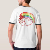 Wees mijn regenboogValentijn Romantic Heart Rustic T-shirt (Achterkant volledig)