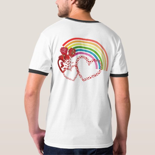 Wees mijn regenboogValentijn Romantic Heart Rustic T-shirt (Achterkant volledig)