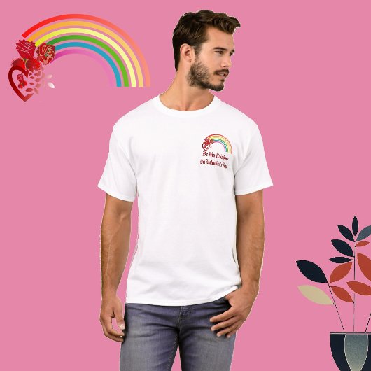 Wees mijn regenboogValentijn Romantic Heart Rustic T-shirt