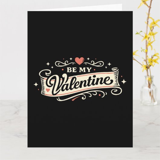 Wees mijn retro-valentijnsliefde kaart (Gele Bloem)