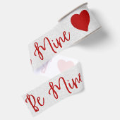Wees Mijn Rode Glitter Valentijnsdag Grosgrain Lin Lint (Achterkant)